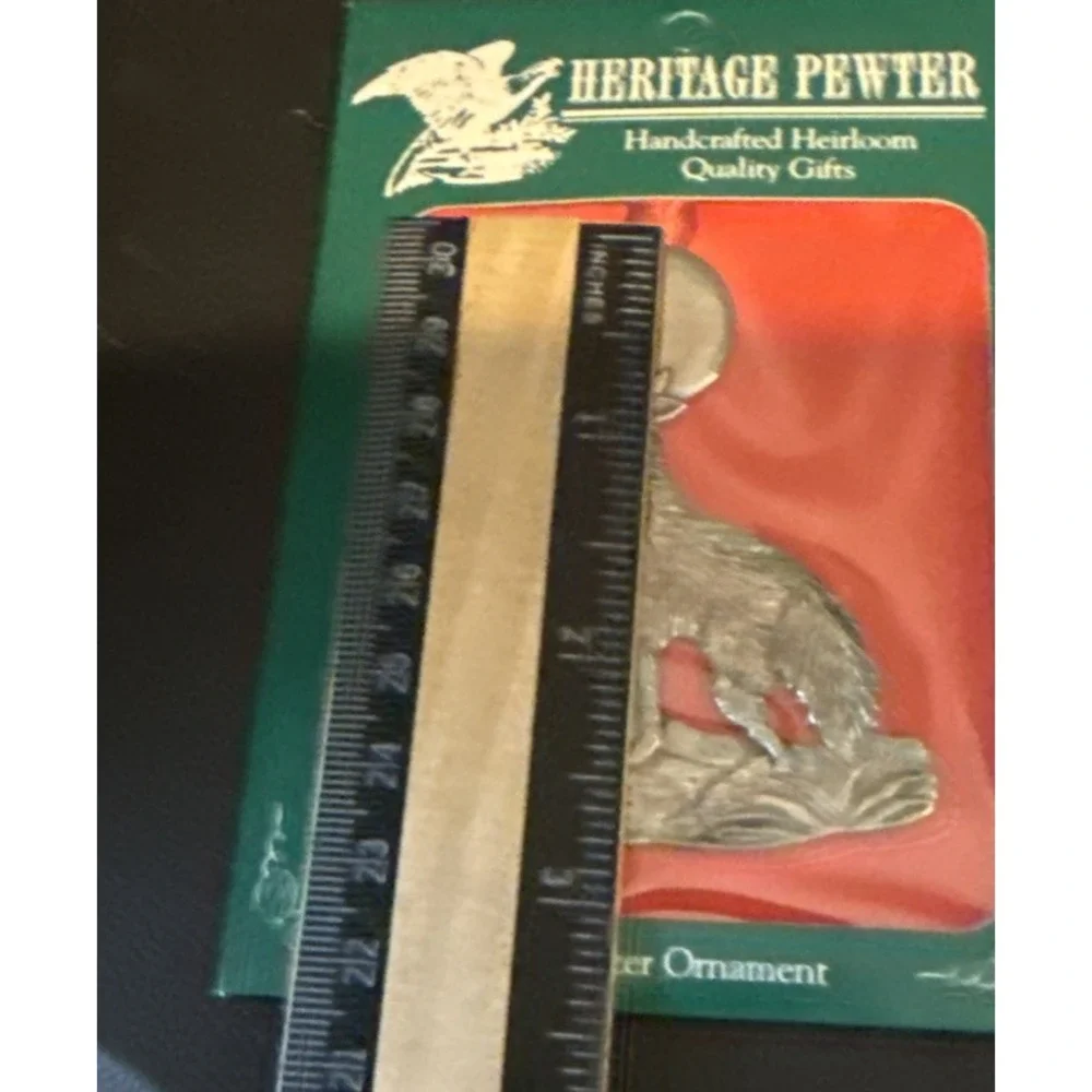 Heritage Pewter Christmas Holiday Ornaments Coyote Howling‎ Cactus Set Of 2 USA